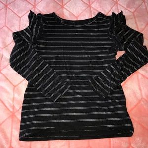 Long sleeve black striped shirt